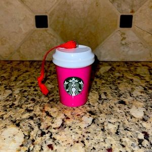 Starbucks Holiday 2022 Ceramic Ornament Pink Cup